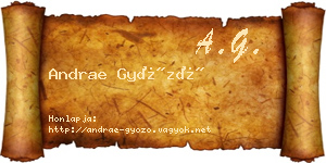 Andrae Győző névjegykártya